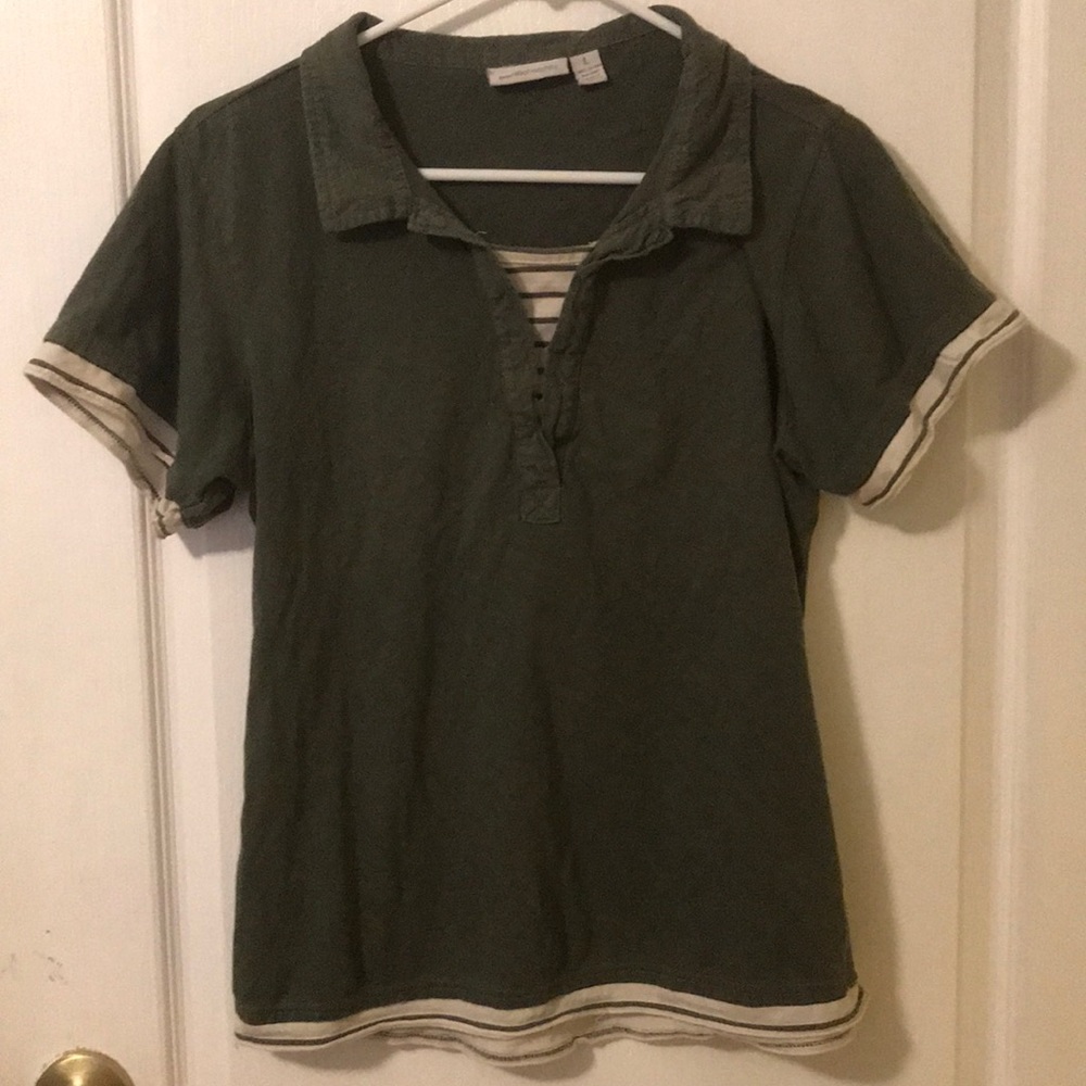 Green collared shirt